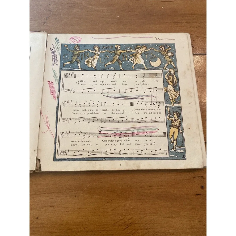 Antique 1880‎ 1st Ed. The Baby's Opera by Walter Crane Nursery Rhymes and Music